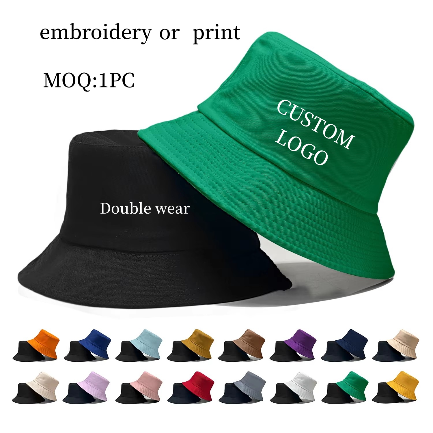 Custom Logo Double Side Fisher - огляд і ціна Bucket Hat Cotton