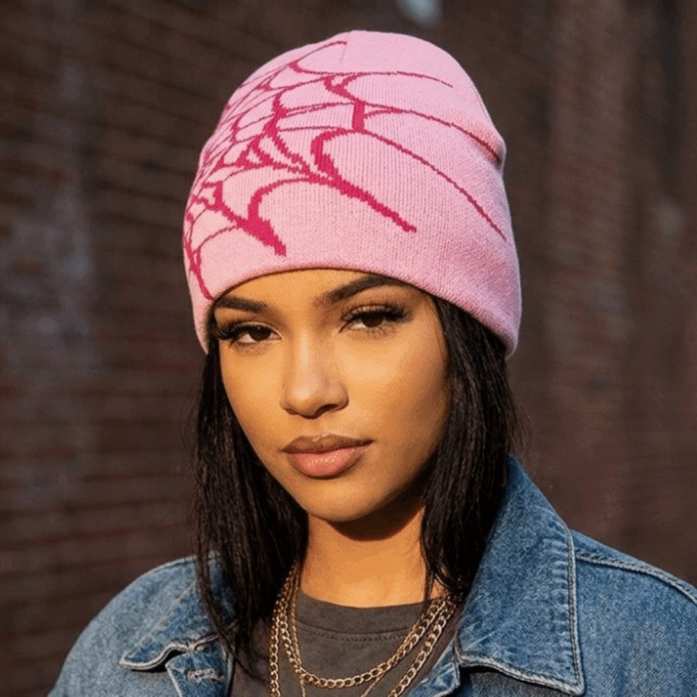 Gothic Soft Spider Web Pattern - огляд і ціна Beanie Cuffed Knit