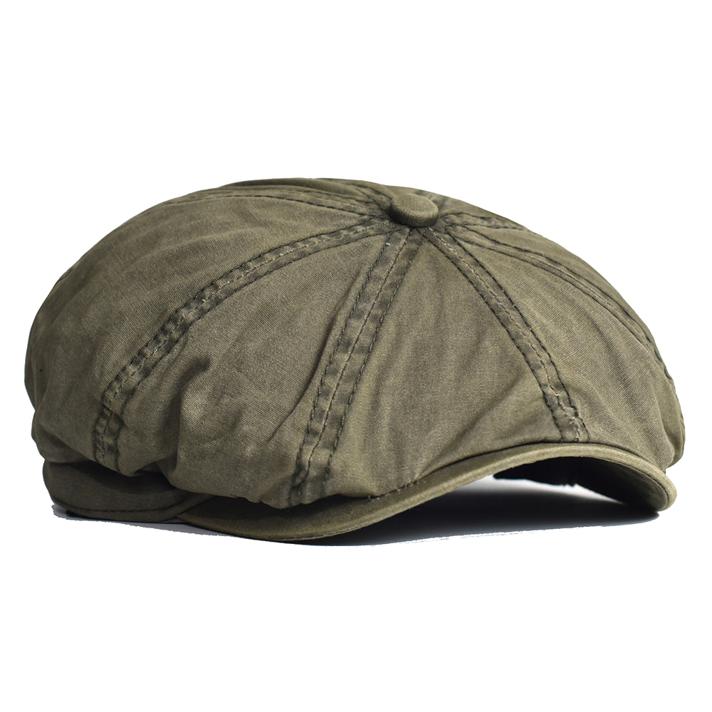 Washed Cotton Newsboy Cap Peak - огляд і ціна Snapback Hat Flat